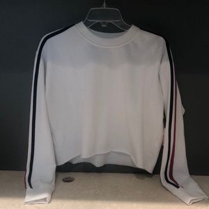 New with tags forever 21 white/stripes sweatshirt